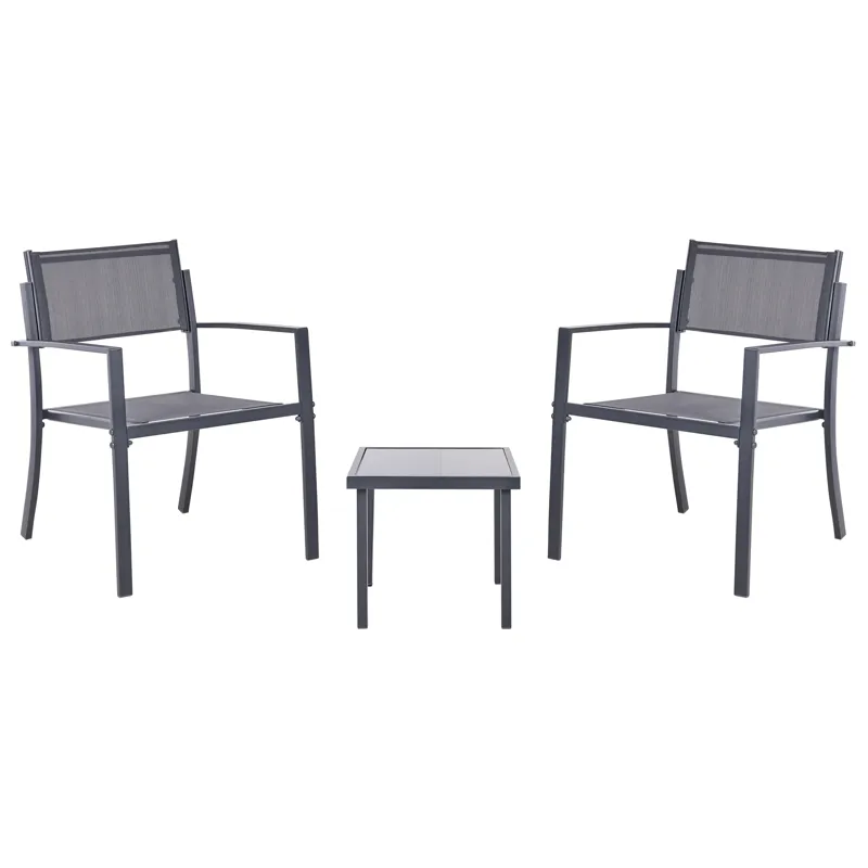 Cafésæt udendørs Tavoleto Stål, Mørkegrå