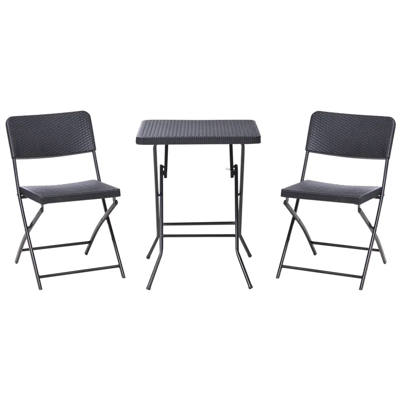 Cafésæt udendørs Trappeto, Sort