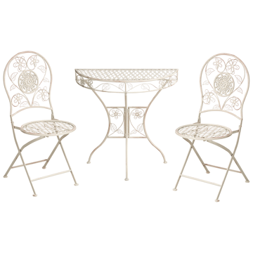 Cafésæt udendørs Yaviza Jern - Beige - Havemøbler - Balkon - Balkonmøbler - Altansæt