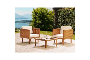 Cafeset Beliani Baratti Ljusbeige - Havemøbler - Balkon - Balkonmøbler - Altansæt