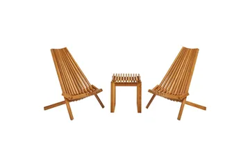 Cafeset Beliani Bellano Light wood - Havemøbler - Balkon - Balkonmøbler - Altansæt