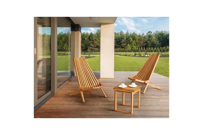 Cafeset Beliani Bellano Light wood - Havemøbler - Balkon - Balkonmøbler - Altansæt