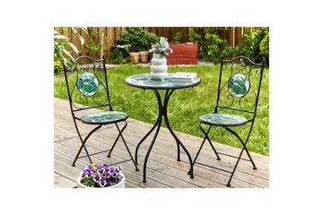 Cafeset Beliani Cozzana Black - Havemøbler - Balkon - Balkonmøbler - Altansæt