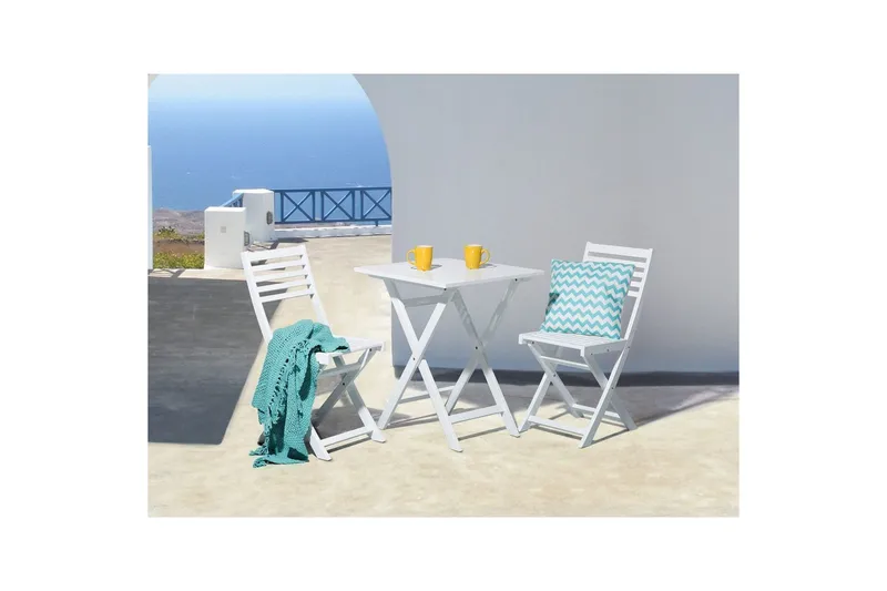 Cafeset Beliani Fiji White - Havemøbler - Balkon - Balkonmøbler - Altansæt