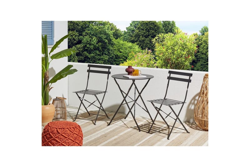 Cafeset Beliani Fiori Blå Black - Havemøbler - Balkon - Balkonmøbler - Altansæt
