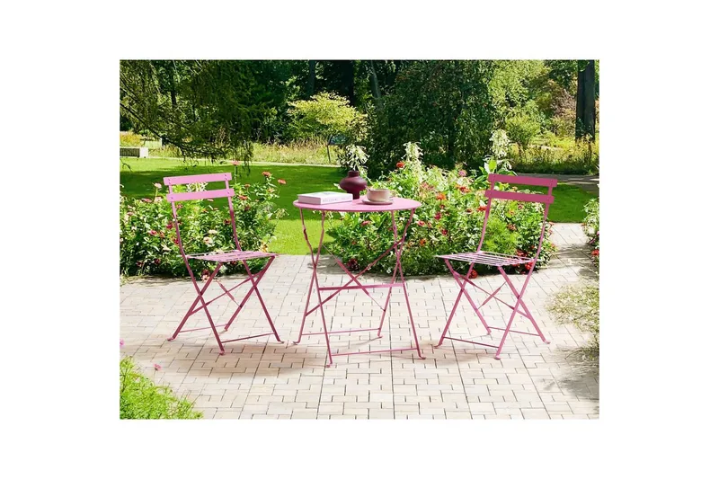 Cafeset Beliani Fiori Blå Pink - Havemøbler - Balkon - Balkonmøbler - Altansæt