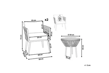 Cafeset Beliani Gargano Brun/grå Brown||Grey - Havemøbler - Balkon - Balkonmøbler - Altansæt