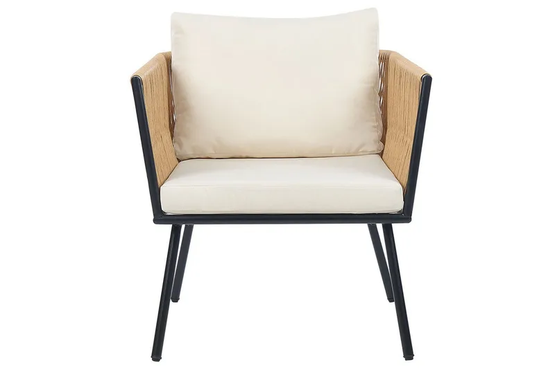 Cafeset Beliani Gargano Brun/grå Ljusbeige||Natural - Havemøbler - Balkon - Balkonmøbler - Altansæt