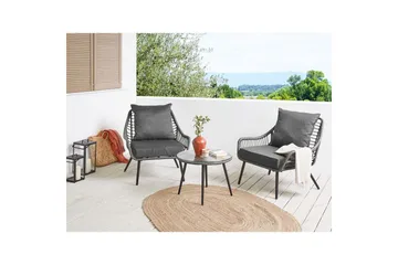 Cafeset Beliani Laureto Grå Grey - Havemøbler - Balkon - Balkonmøbler - Altansæt