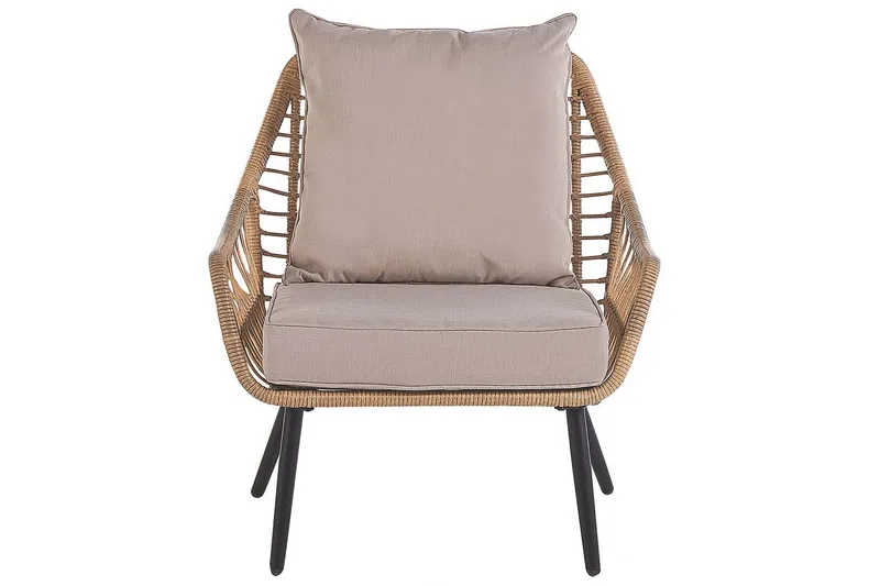 Cafeset Beliani Laureto Grå Natural||Beige||Black - Havemøbler - Balkon - Balkonmøbler - Altansæt