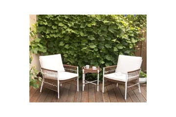 Cafeset Beliani Levico White - Havemøbler - Balkon - Balkonmøbler - Altansæt