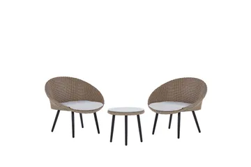 Cafeset Beliani Ortigia Ljusbeige - Havemøbler - Balkon - Balkonmøbler - Altansæt