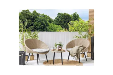 Cafeset Beliani Ortigia Ljusbeige - Havemøbler - Balkon - Balkonmøbler - Altansæt