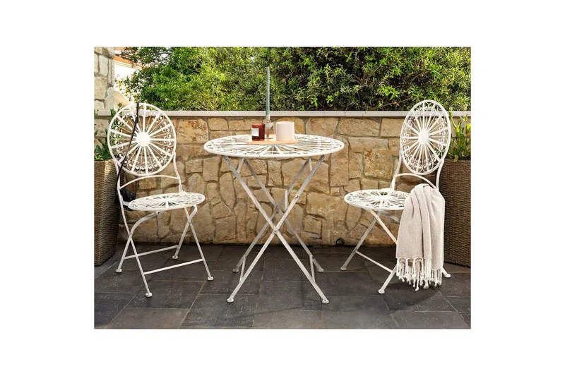 Cafeset Beliani Scafa Off White - Havemøbler - Balkon - Balkonmøbler - Altansæt