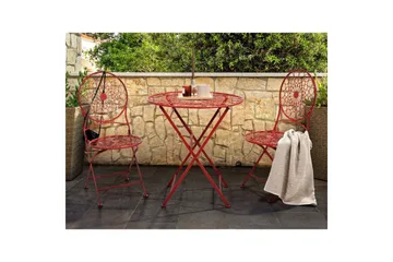 Cafeset Beliani Scario Red - Havemøbler - Balkon - Balkonmøbler - Altansæt