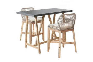 Cafeset Beliani Talamone Light wood - Havemøbler - Balkon - Balkonmøbler - Altansæt