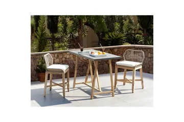 Cafeset Beliani Talamone Light wood - Havemøbler - Balkon - Balkonmøbler - Altansæt