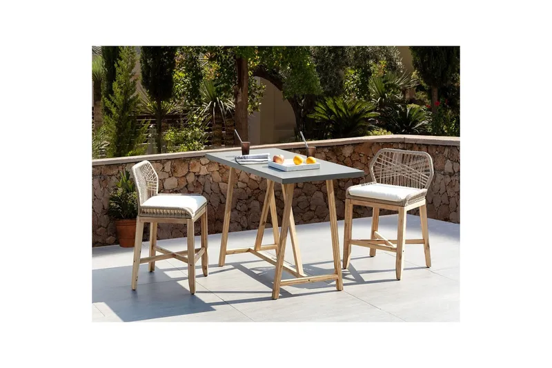 Cafeset Beliani Talamone Light wood - Havemøbler - Balkon - Balkonmøbler - Altansæt