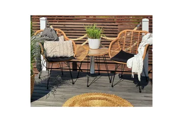 Cafeset Beliani Tropea II Natural - Havemøbler - Balkon - Balkonmøbler - Altansæt