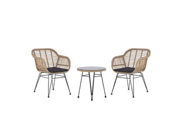 Cafeset Beliani Tropea II Natural - Havemøbler - Balkon - Balkonmøbler - Altansæt