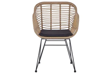 Cafeset Beliani Tropea II Natural - Havemøbler - Balkon - Balkonmøbler - Altansæt