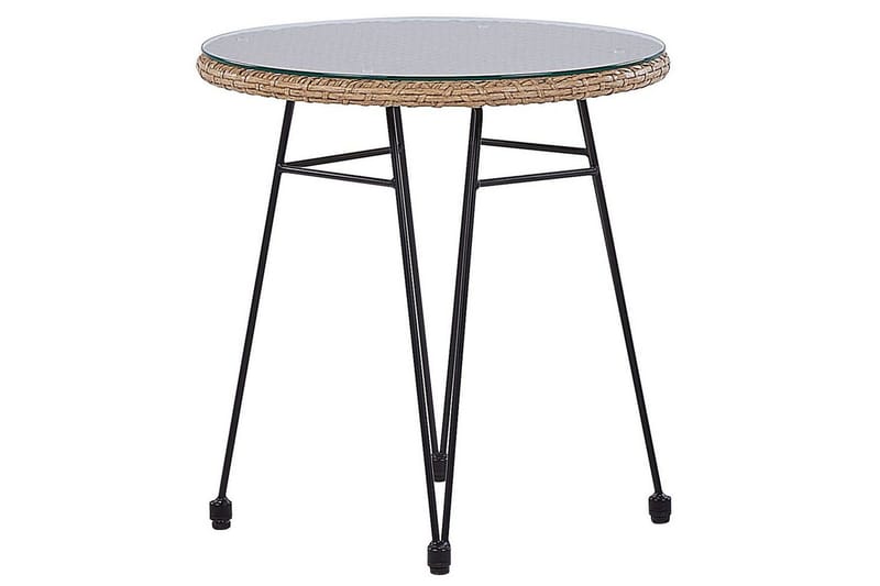 Cafeset Beliani Tropea II Natural - Havemøbler - Balkon - Balkonmøbler - Altansæt