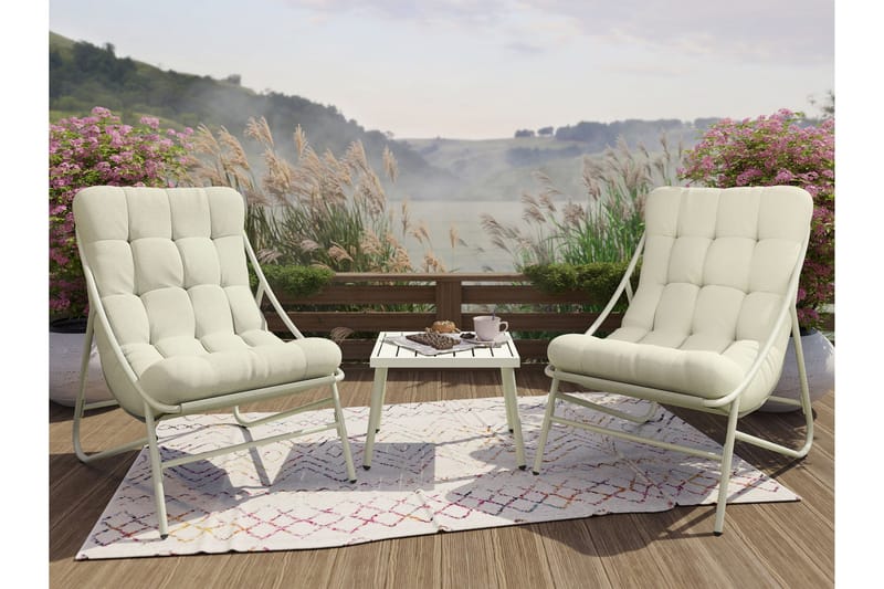 Cedarwick Cafésæt Udendørs - Beige - Havemøbler - Balkon - Balkonmøbler - Altansæt