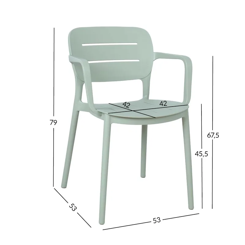 Chair HOME4YOU - Grønlig grå - Havemøbler - Balkon - Balkonmøbler - Altanstole