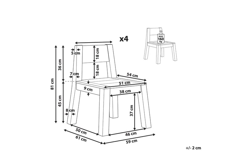 Coteto Spisestol Udendørs - Lysebrun - Havemøbler - Balkon - Balkonmøbler - Altanstole
