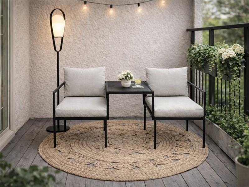 Duosæt Hillerstorp Linnea - Sort - Havemøbler - Balkon - Balkonmøbler - Altansæt
