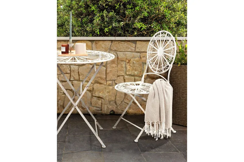Dursley Spisestol Udendørs - Hvid - Havemøbler - Balkon - Balkonmøbler - Altanstole