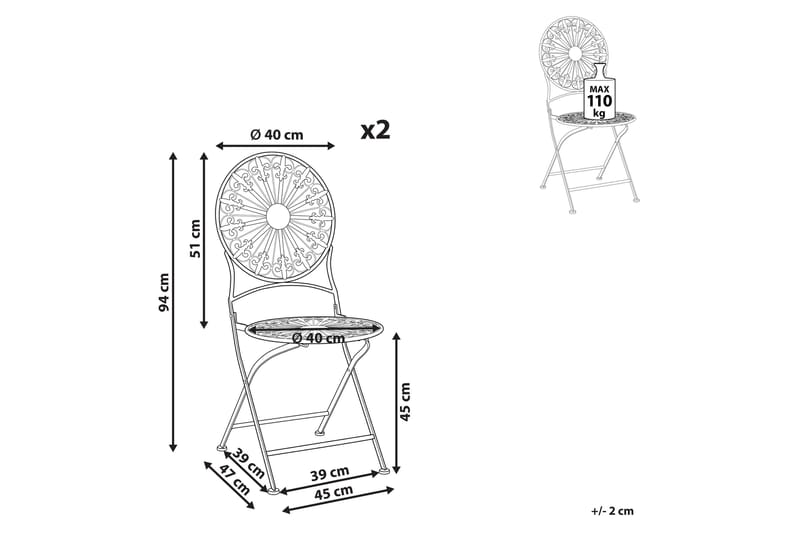 Dursley Spisestol Udendørs - Hvid - Havemøbler - Balkon - Balkonmøbler - Altanstole