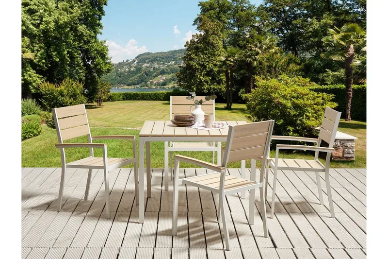 Edmundston Armstol - Beige/Hvid - Havemøbler - Balkon - Balkonmøbler - Altanstole