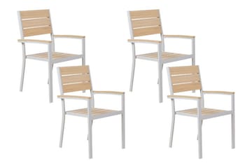 Edmundston Armstol - Beige/Hvid - Havemøbler - Balkon - Balkonmøbler - Altanstole