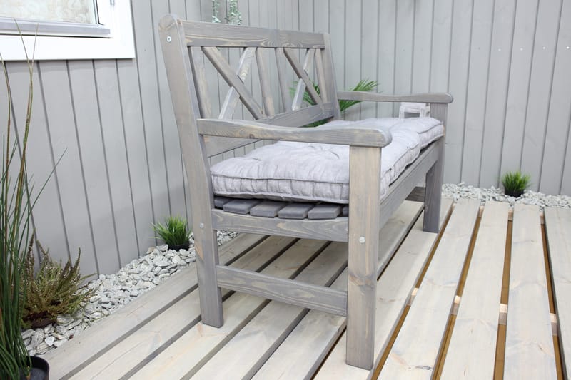 Europe Udesofa 2-personers - Grå - Havemøbler - Havesofaer & bænke - Udendørs bænk & havebænk