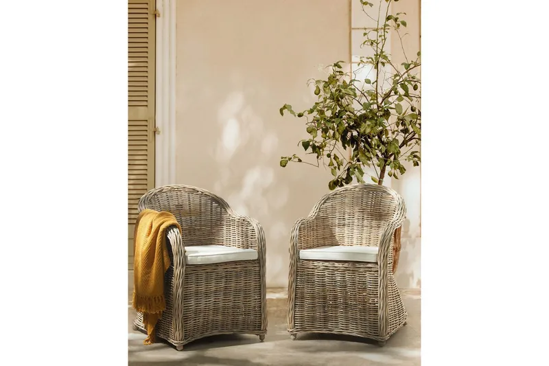 Fåtölj Beliani Susua Ii set om 2 Ljusbeige - Havemøbler - Balkon - Balkonmøbler - Altanstole