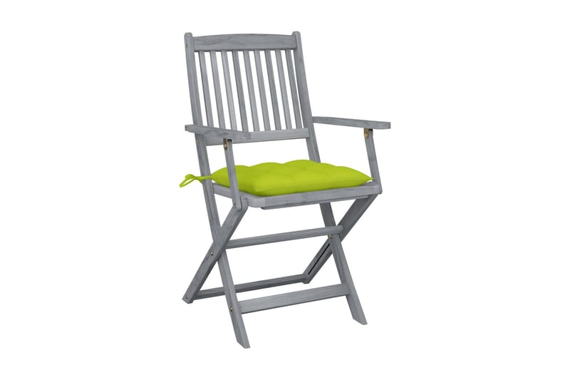 Foldbare Havestole 2 Stk. Med Hynder massivt Akacietræ - Havemøbler - Balkon - Balkonmøbler - Altanstole