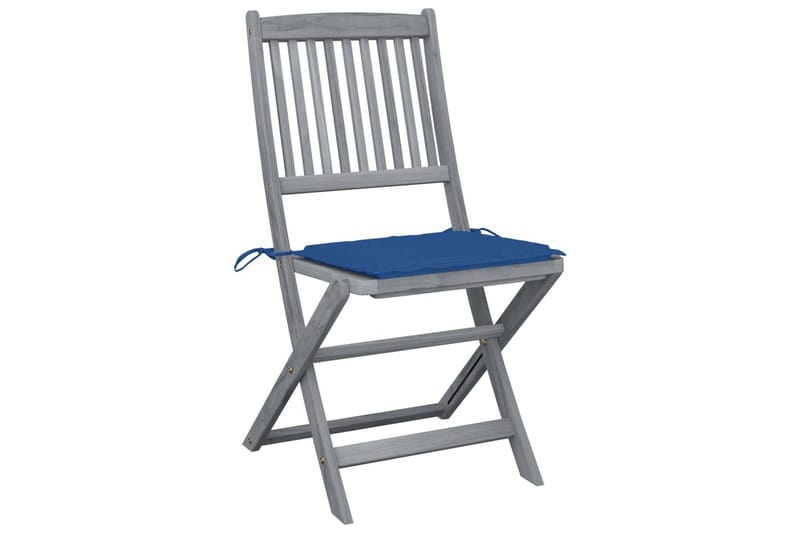 foldbare havestole 4 stk. med hynder massivt akacietræ - Havemøbler - Balkon - Balkonmøbler - Altanstole