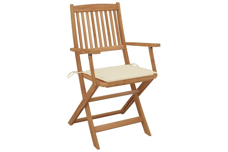 foldbare havestole 4 stk. med hynder massivt akacietræ - Havemøbler - Balkon - Balkonmøbler - Altanstole