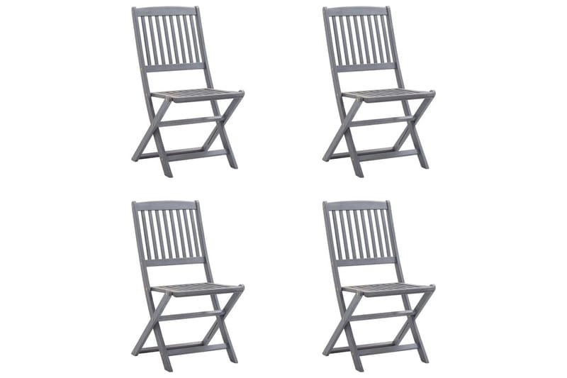 Foldbare Havestole 4 Stk. Med Hynder massivt Akacietræ - Havemøbler - Balkon - Balkonmøbler - Altanstole