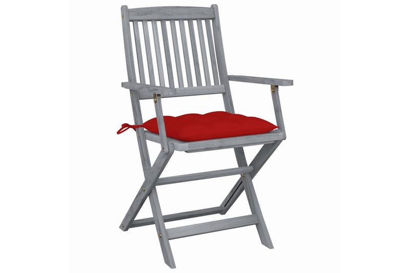 Foldbare Havestole 4 Stk. Med Hynder massivt Akacietræ - Havemøbler - Balkon - Balkonmøbler - Altanstole