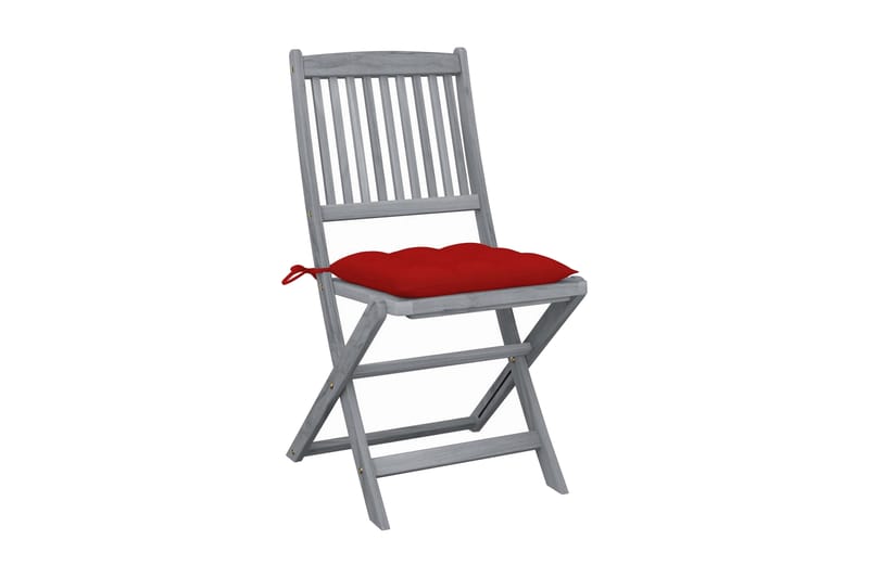 Foldbare Havestole 4 Stk. Med Hynder massivt Akacietræ - Havemøbler - Balkon - Balkonmøbler - Altanstole