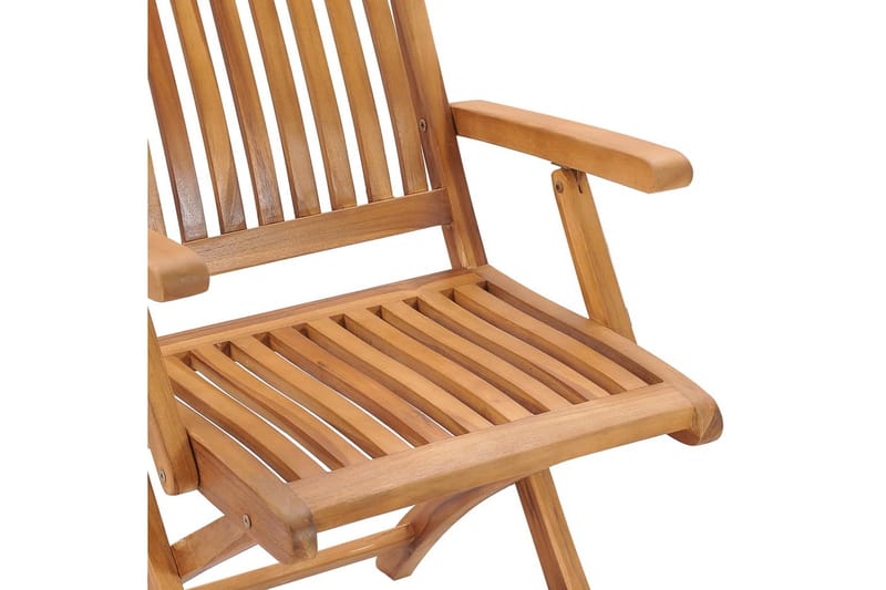 foldbare havestole 4 stk. med hynder massivt teaktræ - Brun - Havemøbler - Balkon - Balkonmøbler - Altanstole