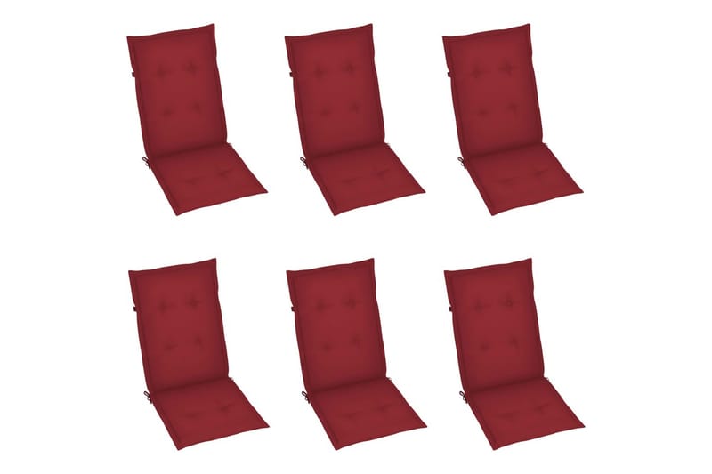foldbare havestole 6 stk. med hynder massivt akacietræ - Brun - Havemøbler - Balkon - Balkonmøbler - Altanstole