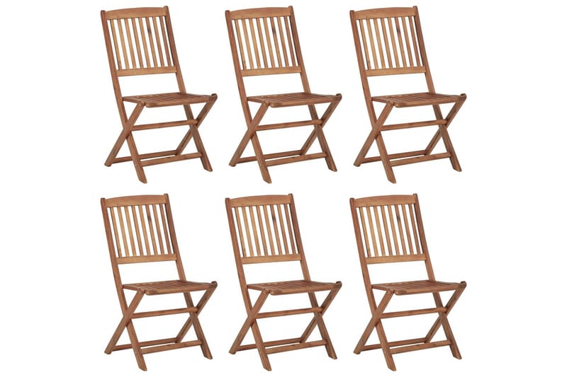 foldbare havestole 6 stk. med hynder massivt akacietræ - Brun - Havemøbler - Balkon - Balkonmøbler - Altanstole