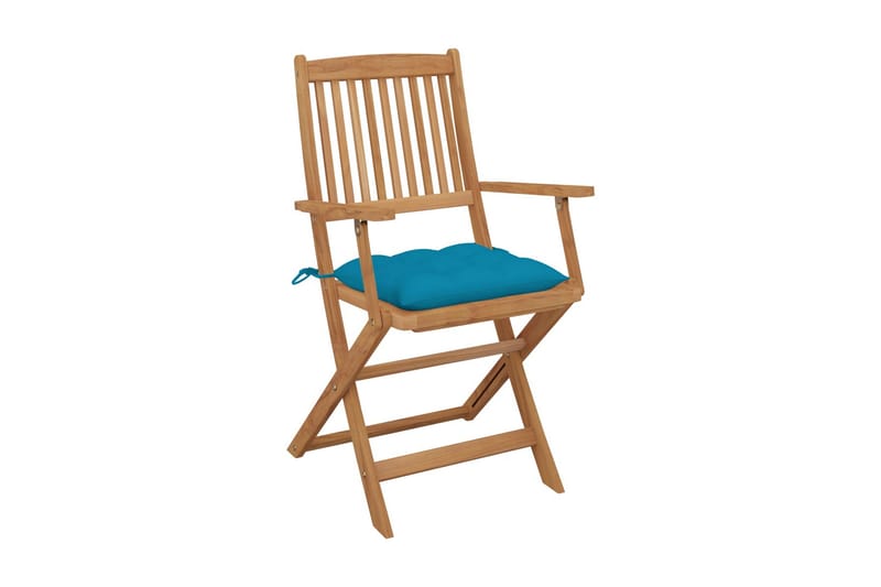 foldbare havestole 6 stk. med hynder massivt akacietræ - Brun - Havemøbler - Balkon - Balkonmøbler - Altanstole
