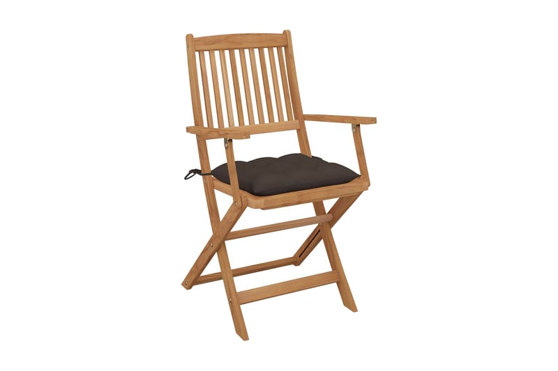 foldbare havestole 6 stk. med hynder massivt akacietræ - Brun - Havemøbler - Balkon - Balkonmøbler - Altanstole