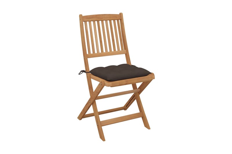 foldbare havestole 6 stk. med hynder massivt akacietræ - Brun - Havemøbler - Balkon - Balkonmøbler - Altanstole