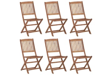 foldbare havestole 6 stk. med hynder massivt akacietræ - Brun - Havemøbler - Balkon - Balkonmøbler - Altanstole