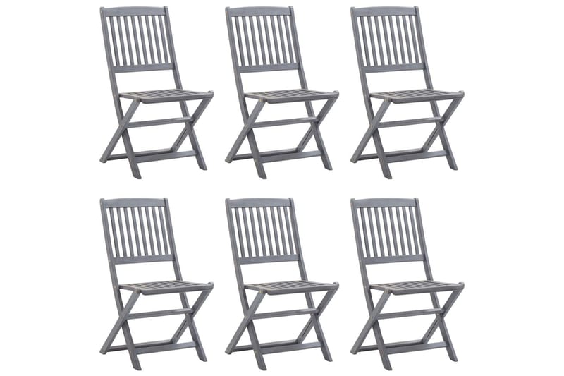 Foldbare Havestole 6 Stk. Med Hynder massivt Akacietræ - Havemøbler - Balkon - Balkonmøbler - Altanstole